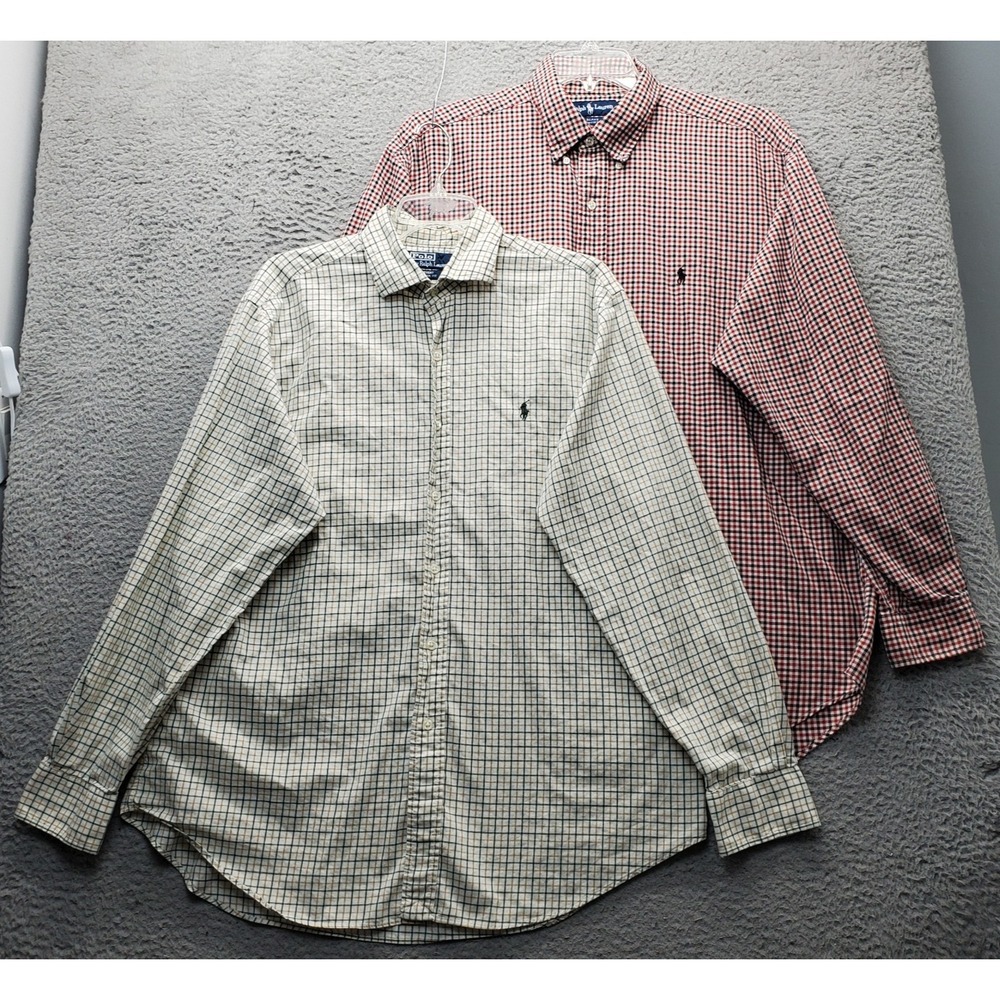 Lot Of 2 Ralph Lauren Blake Shirt Mens XL Multi Regent Classic Fit Button Down